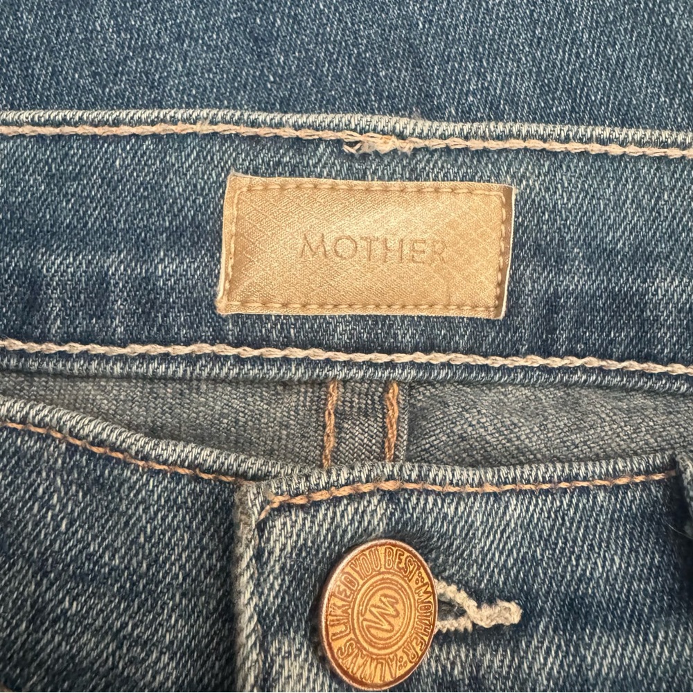 MOTHER Skinny Not Skinny Jeans In Blue Skies Tomorrow Size 24 - Picture 6 of 8